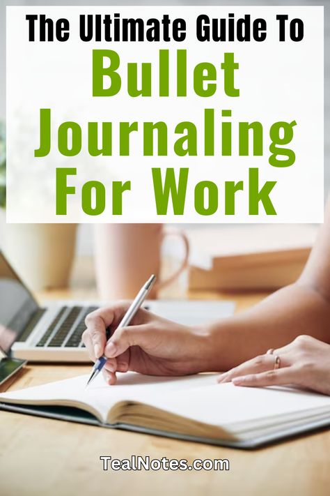 Are you struggling to stay organized at work? Teal Notes has you covered with 'The Ultimate Guide to Bullet Journaling for Work.' Explore helpful, essential, and effective bullet journal ideas perfect for beginners and busy professionals. Learn how to boost focus, manage tasks, and guarantee productivity. Get your exclusive bullet journal template here and transform your workday! Don't miss out—act now! #BulletJournal #TealNotes #ProductivityHacks Professional Journal Ideas, Work Journal Layout, Bullet Journal Ideas For Work, Work Journal Ideas, Work Bullet Journal, Bullet Journal For Work, Work Notebook Organization, Bullet Journal Front Page, Corporate Notebooks