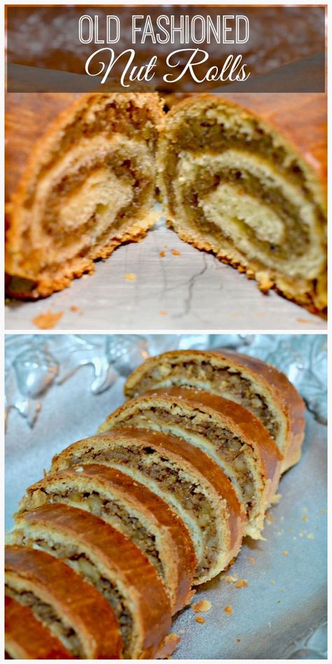 Old Fashioned Nut Roll Recipe Hungarian Baking Recipes, Sweet Crescent Roll Recipes, Old Fashioned Nut Roll Recipe, Nut Roll Recipe, Nut Roll, Slovak Recipes, Nut Rolls, Polish Food, Croatian Recipes