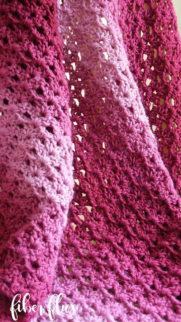 The Briar Rose Blanket is a gorgeous lacy blanket that is easy to stitch up.  Tonal ombre yarn shows off the stitches beautifully a... Crochet Blanket Red, Rose Blanket, Crochet Throw Pattern, Shoes Crochet, Crochet Blanket Pattern Easy, Crochet Afghan Patterns Free, Ombre Yarn, Crochet Afgans, Easy Crochet Blanket