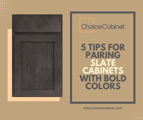 Boost your kitchen’s style with Slate Cabinets and bold colors! 🎨 Tips: 1. Navy or emerald for richness. 2. Pastels for playfulness. 3. Metallics for sparkle. 

#KitchenStyle #BoldColors #InteriorDesign 

See our design tips: https://www.choicecabinet.com/cabinets/stained-gray-kitchen-cabinets-slate Kitchen S, Contemporary Door, Hardware Storage, Staining Cabinets, Plywood Cabinets, Cabinet Boxes, Gray Kitchen, Grey Kitchen Cabinets, Grey Stain