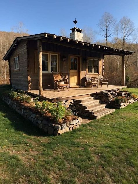 Black Barndominium, Modern Barndominium, Log Cabin Rustic, Small Log Cabin, Barndominium Ideas Interiors, Barndominium Ideas Floor Plans, Farmhouse Barndominium, Tiny Cabins, Cottage Living Rooms