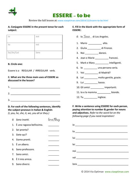 ITALIAN: Workbooks Beginner's Workbook, Part One Italian Worksheets For Beginners, Beginner Italian Worksheets, Italian Grammar Worksheets, Italian Vocabulary Worksheets, Italian Worksheets Printables, Italian Lessons For Beginners, Italian Language Learning Worksheets, Italian Exercises, Learning Italian Beginners