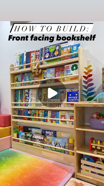 Joykids® on Instagram: "How to build the front facing bookshelf!

Thanks to Mr. @a.play.at.home.mum for the video" Diy Forward Facing Bookshelf, Kids Book Shelf Diy, Kids Bookcase Ideas, Front Facing Bookshelf, Bookshelves Diy, Open Face, How To Build, Bookshelves, At Home