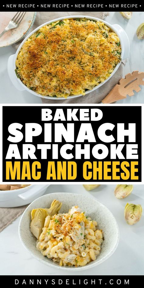 Spinach Artichoke Mac And Cheese, Artichoke Mac And Cheese, Mac N Cheese Crockpot, Creamy Mac And Cheese Recipe, Classic Mac And Cheese, Creamy Mac And Cheese, Artichoke Recipes, Weeknight Dinner Recipes Easy, Baked Mac N Cheese