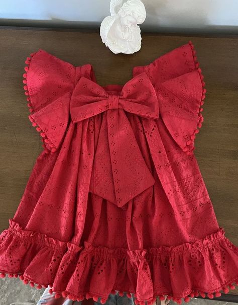 Red Frock, Cotton Frocks For Kids, Kids Dress Collection, Kids Dress Wear, Kids Dress Patterns