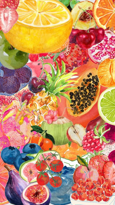 #fruits #fruitaesthetic #colorful #fruit #tropical #tropicalaesthetic #summer #summerfruits Wallpaper Iphone Boho, Girl D, Summer Poster, Fruit Wallpaper, Colorful Fruit, Tropical Fruits, Summer Wallpaper, Summer Fruit, Screen Wallpaper