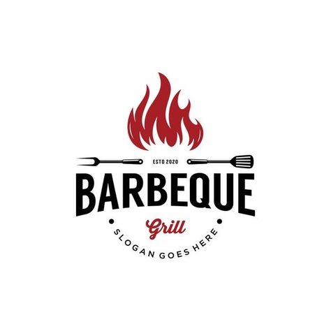 Barbeque Logo Design, Bbq Grill Logo, Bbq Logo, Fire Icon, Brazilian Bbq, Typeface Poster, Catering Logo, Grill Logo, Chicken Logo