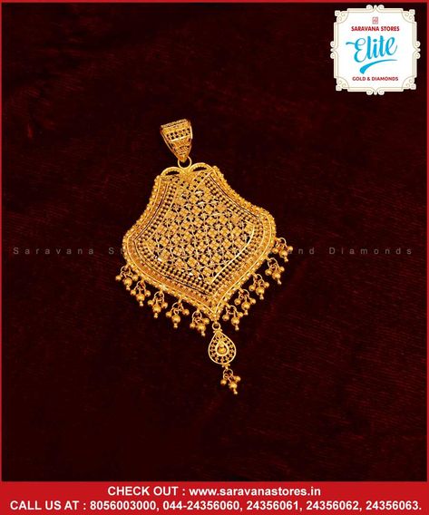 Embrace your special occasions with our ever appealing gold pendant with traditional designs to magnify your ethnics.    Check out : www.saravanastores.in  Call us at : 8056003000, 044-24356060, 044-24356061, 044-24356062, 044-24356063   #goldpendantdesigns #goldpendantmodels #goldpendantcollection #goldpendantset #Saravanaelite #goldpnecklace #evergreen #evergreennecklace #goldjewelry #gold #jewelry #indianjewelry #fashion #Chennai #TNagar #Tambaram #Tirunelveli #SaravanaStoresEliteGold Dollar Chain, Emerald Stone Rings, Antique Gold Rings, Ganesh Art Paintings, Gold Bangles For Women, Gold Jewellry, Gold Earrings Models, Modern Gold Jewelry, Bridal Jewellery Design