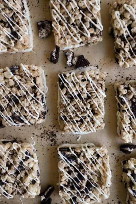 Cookies ‘N’ Cream Rice Krispies Treats | Moribyan Creamed Rice, Cookies N Cream, Rice Krispies Treats, Krispies Treats, Cookies N Cream Cookies, Rice Krispie Treats, Rice Krispie, Krispie Treats, Rice Krispies