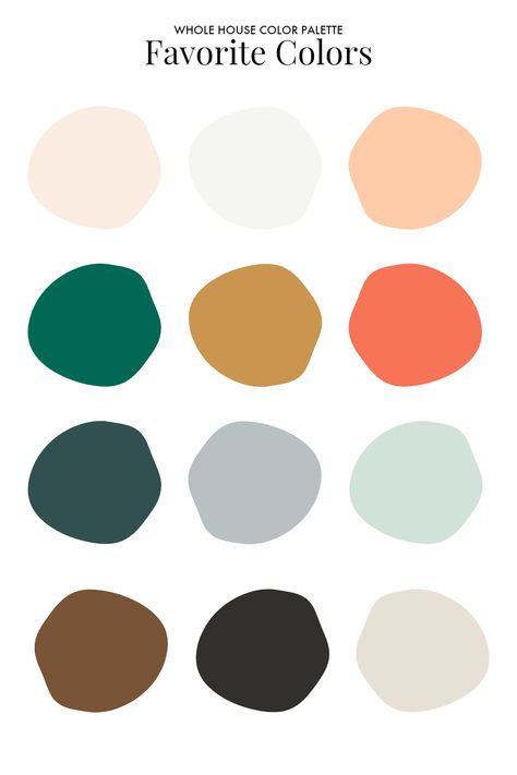 House Palettes, Whole House Color Palette, House Color Schemes Interior, Scandinavian Color Palette, Playroom Walls, Sarah Hawkins, House Color Palette, Spanish Colors, Exterior Color Palette