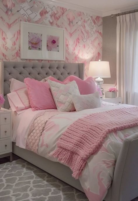 Grey And Pink Bedroom Ideas, Girly Bedroom Ideas For Women, Front Yard Halloween, Painting Ideas Pumpkin, Girly Bedroom Ideas, Burgundy Christmas Decor, Mansion Layout, Bedroom Ideas For Women, Bad Case Of Stripes