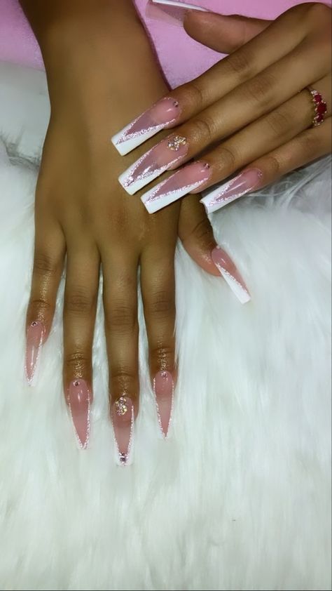 V French Tip, Extension Designs, Nail Extensions, Square Nails, Square, Nails, Pink, Quick Saves, Design