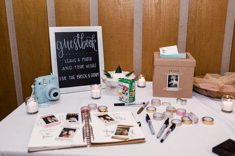 Wedding Instax Photo Ideas, Wedding Instax Ideas, Instax Wedding Guest Book Table, Wedding Guestbooks Ideas Diy, Polaroid Wedding Ideas, Instax Guest Book, Community Center Wedding, Wedding Polaroid, Wedding Guest Book Table