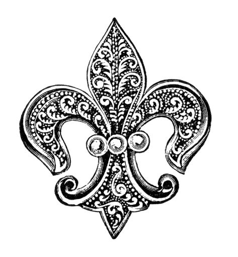 fleur de lis art - Google Search Fluer De Lis, Marquesan Tattoos, Foto Transfer, Portrait Vintage, Art Clip, Jewelry Illustration, Vintage Black And White, Clip Art Vintage, Antique Brooches