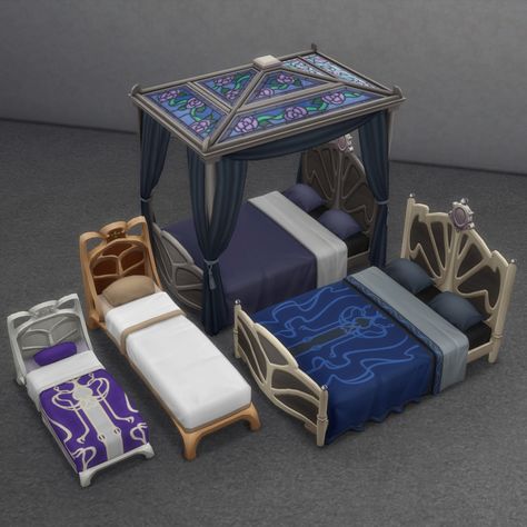 + Minds Eye & Selene’s Sanctuary Bed Set  [#ts4_bb] [#ts4_bb_bedroom] [#ts4_bb_child] [#ts4_bb_toddler] [#ts4_bacc_elf] [#ts4_rom] Sims 4 Cc Objects, Fantasy Furniture, Minds Eye, Casas The Sims 4, Sims Building, Toddler Mattress, Sims 4 Mm, Sims Four, Sims4 Clothes