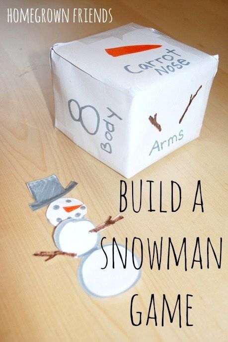 Build a Snowman Game - Homegrown Friends Build A Snowman Game, Snowman Games, Classroom Party Games, School Christmas Party, Xmas Games, Christmas Games For Kids, Winter Activities For Kids, Christmas Kindergarten, Kids Christmas Party