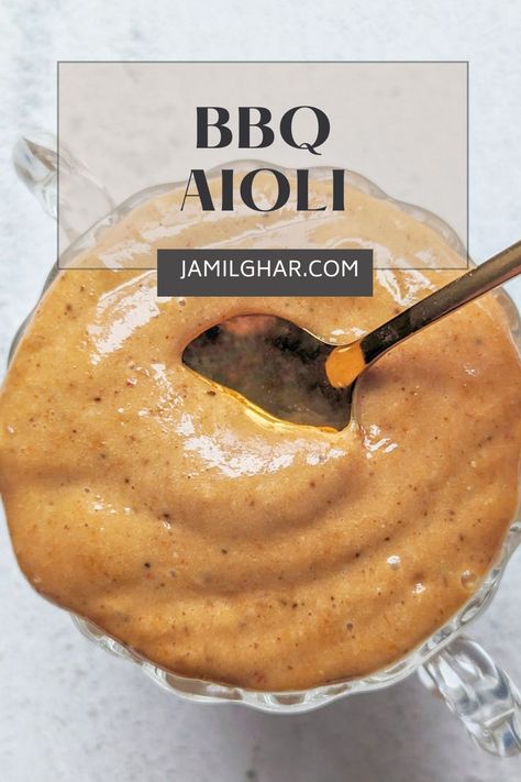 Transform sandwiches, wraps, and BBQ recipes with savory homemade BBQ aioli - the smoky, creamy sauce will enhance whatever you pair it with. Italian Aioli Recipe, Bbq Aioli Recipe, Aioli Sauce Recipe For Burgers, Aoli Sauce Recipes, Aoli Recipe Aioli Sauce, Aoli Recipes, Burger Aioli, Bbq Aioli, Aioli Recipes