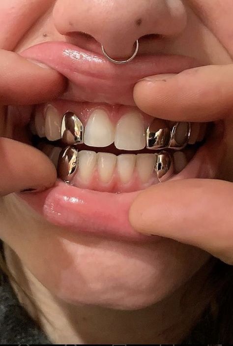 White Teeth Aesthetic, Homemade Teeth Whitening, Crest Whitening Strips, Crest Teeth Whitening Strips, Gold Teeth Grills, Gold Fangs, Teeth Aesthetic, Crest White Strips, Pretty Teeth