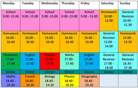 Screenshot 2019-09-18 at 12.25.15 Schedule For School Days, Revision Schedule, Schedule For School, Gcse Revision, School Homework, Gcse Math, Revision Notes, Study Schedule, English History