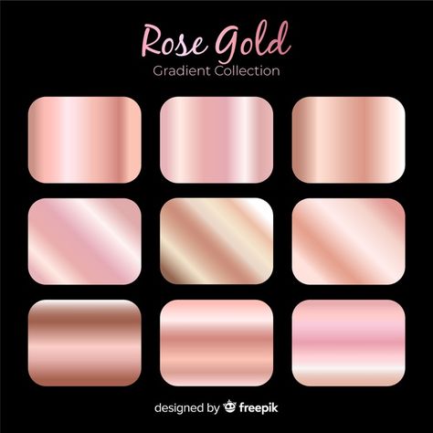 Rose gold gradient collection | Free Vector #Freepik #freevector Rosa Vector, Rose Gold Gradient, Earth Tones Paint, Brown Paper Textures, Rosas Vector, Vector Rose, Jewelry Rendering, About Rose, Gold Gradient