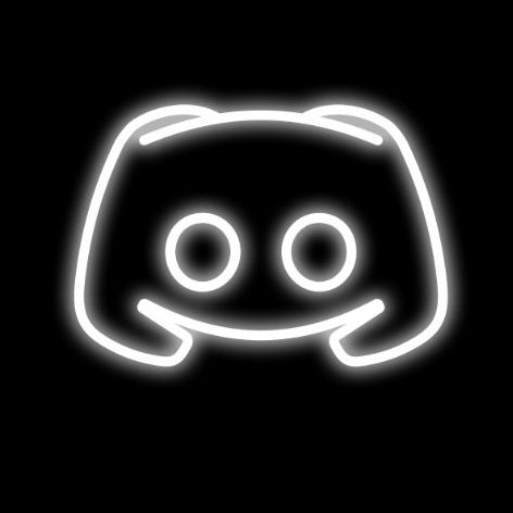 Neon Discord Icon, Entertainment Widget, Cyberpunk App Icon, Black And White Neon App Icons, Black Neon Icons, Neon White App Icons, Glowing App Icon, Ipad Pictures, Avatar Discord