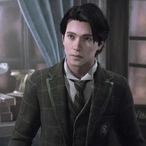 Hogwarts Legacy Character Design, Hogwarts Legacy Male Oc, Hogwarts Legacy Character Customization, Hogwarts Legacy Character Creation Ideas, Hogwarts Legacy Character Creation, Hogwarts Legacy Oc, Hogwarts Legacy Mc, Hogwarts Legacy Character, Slytherin Uniform