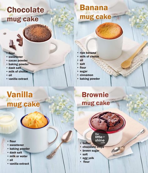 Homemade Recipe Books, Easy Mug Cake, Microwave Cake, Homemade Cookbook, Mug Cakes, Easy Bake, Sweet Dishes Recipes, Tasty Recipes Videos, Chocolate Mug Cakes