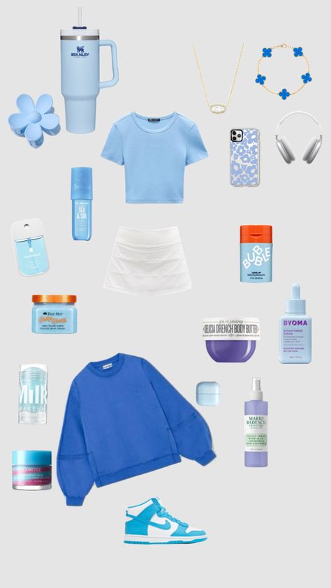 Blue outfit Light Blue Top Outfit, Monochrome Blue Outfit, Powder Blue Outfit, Blue Outfit Ideas, Blue Top Outfit, Baby Blue Outfit, Navy Outfits, Blue Outfits, Light Blue Top