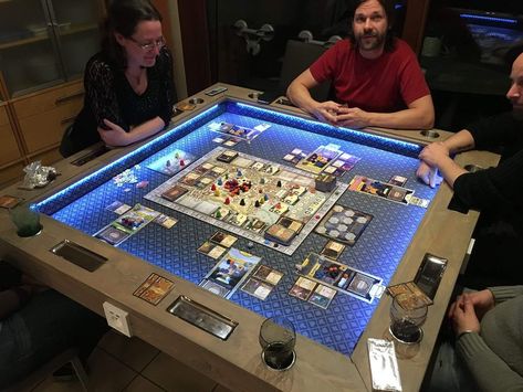 BoardGameGeek Boardgame Table Ideas, Board Game Table Diy, Game Table Ideas, Board Games Room, Board Game Room Ideas, Board Games Table, Gaming Table Diy, Dnd Table, Domino Table