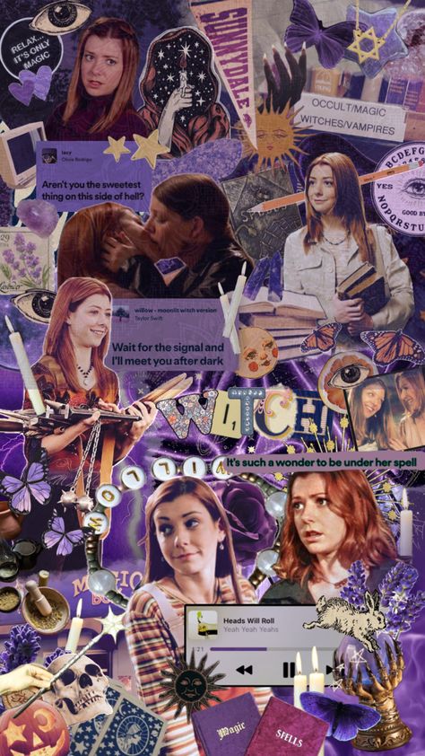 Willow Rosenberg #btvs #willowrosenberg #witch #witchy #tv #television #90s #2000s #vibes #aesthetic #art #music #purple #magic #witchcraft Aesthetic Art Music, 2000s Vibes Aesthetic, Willow Buffy, Willow Rosenberg, Buffy Style, Purple Magic, Dark Mountains, Dark Witch, Buffy Summers