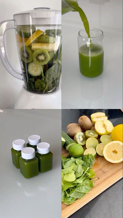 Healthy Green Smoothies Clean Eating, Juicing Aesthetic, Smoothie Shots, Shots Healthy, Green Smoothie Recipes Healthy, Juice Blender, Resep Juice, Fruit Fast, Green Shot