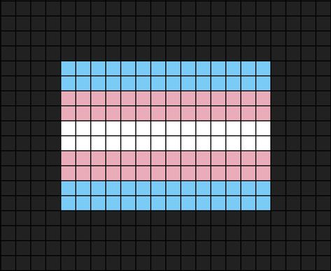 A pixel art template of the Transgender flag (blue, pink and white). Pixel Pride Flag, Trans Perler Bead, Lgbtq Crochet Ideas, Lgbtq Pixel Art, Pride Pixel Art, Lgbtq Crochet, Genderfluid Flag, Transgender Flag, Hamma Beads Ideas