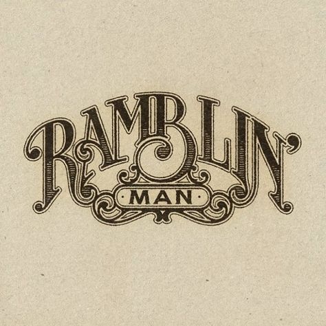 Custom typography by Aaron von Freter for Rockswell. lettering, branding, logo design, type, font, vintage, rock and roll, logos, branding, ramblin' man allman brothers band,  hank williams, retro graphic Boat Lettering, Rock Logo, Logo Design Agency, Font Vintage, Music Logo Design, Vintage Logos, Custom Typography, Allman Brothers Band, Type Font