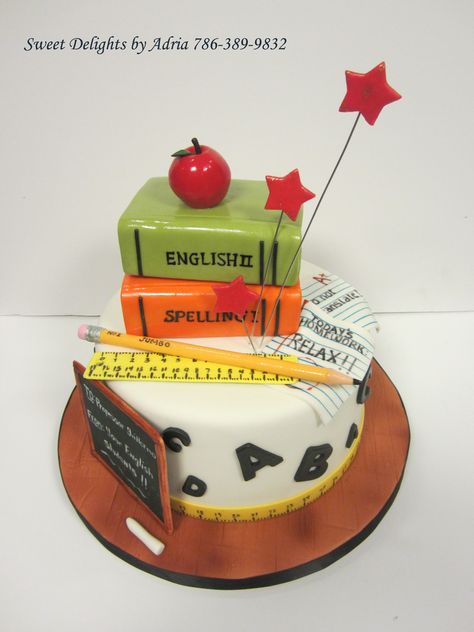 English Teacher Birthday Cake, Teacher Birthday Cake, Teacher Birthday, Class Teacher, Birthday Cake Ideas, Sweet Delights, English Teacher, Let Them Eat Cake, Custom Cakes