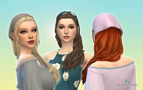 Long Side + Bandana Recolor – My Stuff Sims 4 Cc Bandana, Sims 4 Bandana, Rachel Hair, Bandana Hair, Sims 4 Studio, Free Sims 4, Jumpsuit Summer, Sims 4 Cas, Bandana Hairstyles