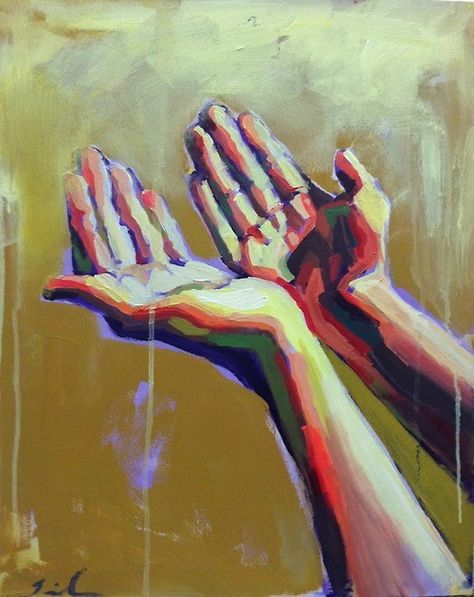 Hands With Paint On Them, Colorful Hand Painting, Abstract Hands Art, Aesthetic Hand Painting, Hand Painting Reference, Oil Painting Of Hands, How To Paint A Hand, Watercolor Hand Painting, Ap Portfolio Ideas