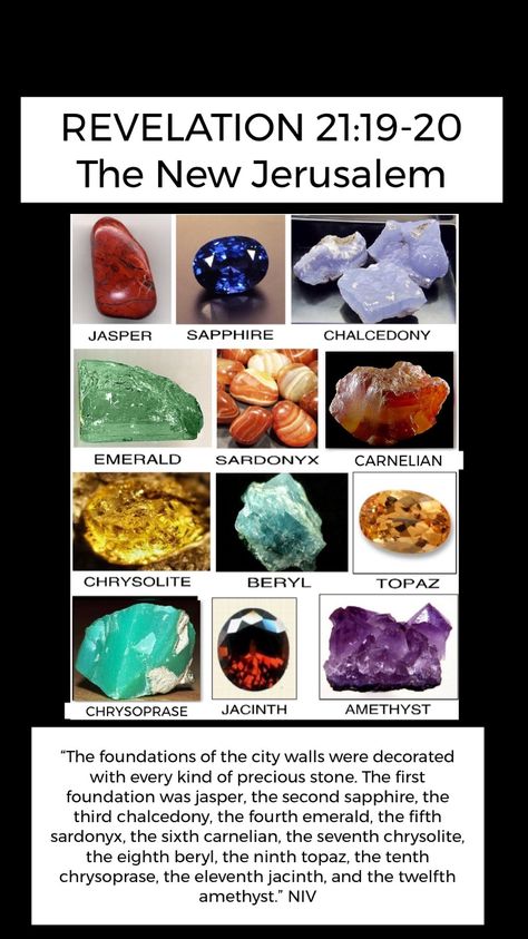 Precious Stones In The Bible, Bible Stones, Bible Evidence, Revelation Bible Study, Vacation Bible School Themes, Feasts Of The Lord, Revelation Bible, Bible Drawing, Bible Study Help