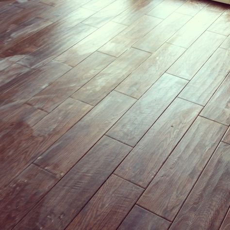 The Flooring Is In. [Wood Porcelain Tile] Ceramic Floor Tiles Living Room, Black Ceramic Tiles, Wood Plank Tile, Porcelain Wood Tile, Tile Floor Living Room, Gray Porcelain Tile, Wood Tile Floors, Contemporary Bathroom Designs, Light Wood Floors