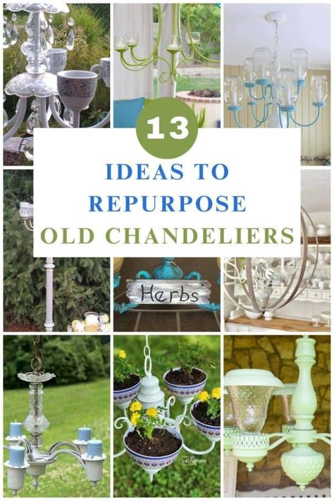 pin collage with text repurposed chandeliers Chandelier Bird Feeder, Easy Backyard Diy, Old Chandelier, Easy Backyard, Bird Baths, Have Inspiration, Bird Feeder, Garden Crafts, Yard Ideas