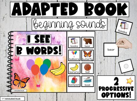 Do you want FREE adapted books for special education? These free adapted books on beginning sounds are perfect for special education literacy class! Download adapted books on beginning sounds for A to E. Free Adapted Books, Adapted Books Free, Adapted Books Special Education, Special Education Activities, Literacy Worksheets, Adapted Books, Sound Book, Resource Room, Special Education Resources