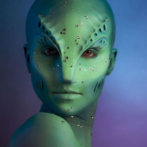 Gallery - CMU Alien Prosthetic Makeup, Special Effects Makeup Prosthetic, Drag Couture, Special Effects Makeup Ideas, Alien Face Paint, Face Casting, Makeup Artist Aesthetic, Alien Halloween Makeup, Makeup Special Effects