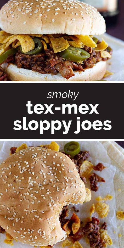 A little bit smoky and filled with all of your favorite Tex-Mex flavors, these Smoky Tex-Mex Sloppy Joes take the normal sloppy Joe to a new level. This is a great way to change up a family favorite! #recipe #sloppyjoe #dinner