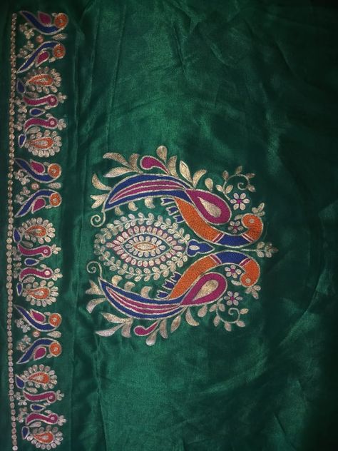 Pita Work Blouse Design, Pitta Work Embroidery Blouse, Pita Work Embroidery, Pita Work Blouse, Pita Work, Pitta Work, Blouse Painting, Tilla Embroidery, Painting Flowers Tutorial