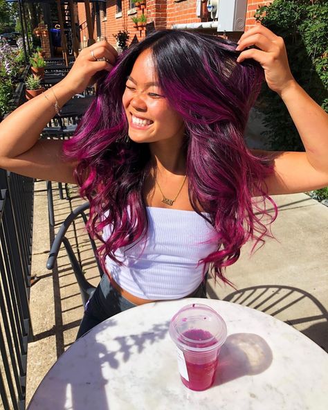 Pink And Lavender Hair, Lavender Hair Ideas, Pelo Color Vino, Magenta Hair Colors, Fox Hair Dye, Pink And Purple Hair, Magenta Hair, Pink And Lavender, Dyed Hair Inspiration