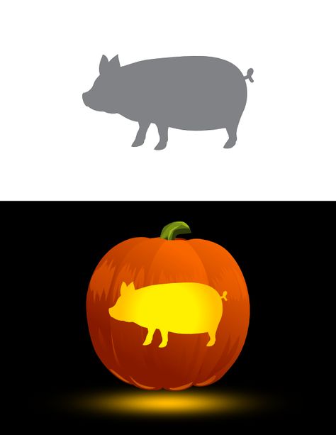 Printable Pig Side View Pumpkin Stencil Pig Carved Pumpkin, Pig Pumpkin Carving Ideas, Pig Side View, Pig Pumpkin Carving, Pig Pumpkin, Pumpkin Cravings, Fall Meals, Halloween Pumpkin Carving Stencils, Carving Stencils