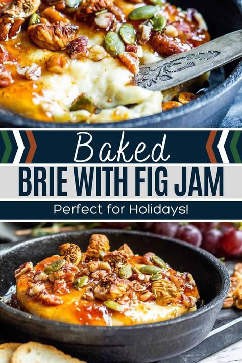 Brie Cheese Fig Jam, Baked Brie Recipes Fig Jam, Brie Cheese Recipes With Fig Jam, Appetizers Using Fig Jam, Baked Brie With Figs, Fig Jam Baked Brie, Brie Baked In Bread, Brie Cheese And Fig Recipes, Brie Cheese With Fig Jam