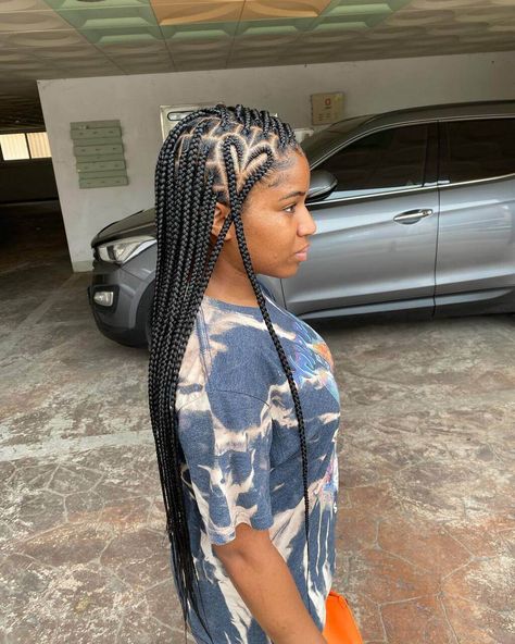 Knotless Box Braids With Heart, Box Braids With Heart, Heart Box Braids, Heart Knotless Braids, Knotless Braids With Heart, Heart Knotless, Braids With Heart, Purple Box Braids, Braided Space Buns