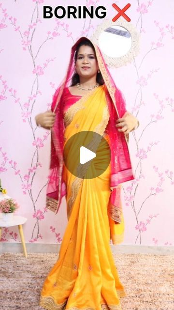 Wedding Looks Indian Sister Saree, Wedding Looks Indian Sister, Pink Color Combinations Outfit, Wedding Outfits Indian Sisters, Indian Wedding Outfits Sisters, Yellow Wedding Saree, Brides Sister, Saree Draping Styles, Temple Design For Home