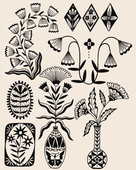 All Posts • Instagram Antique Illustration Tattoo, Same Drawing Different Styles, Above Knee Tattoo American Traditional, Scandi Tattoo Ideas, Orchid American Traditional Tattoo, Blackwork Sunflower Tattoo, Vintage Small Tattoos, Mexican Pottery Tattoo, Mughal Tattoo