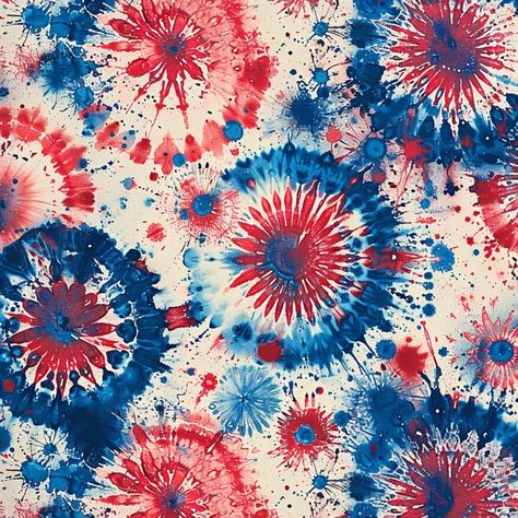 Today's Midjourney Experiment. Prompts: tie dye pattern, many small designs, in the style of firework explosions or stars, red and blue on a white background --stylize 200 --v 6 Firework Design, Patriotic Tie Dye, Newsletter Inspiration, Fireworks Design, Tie Dye Pattern, Tie Dye Patterns, Small Designs, Design Working, Design Process